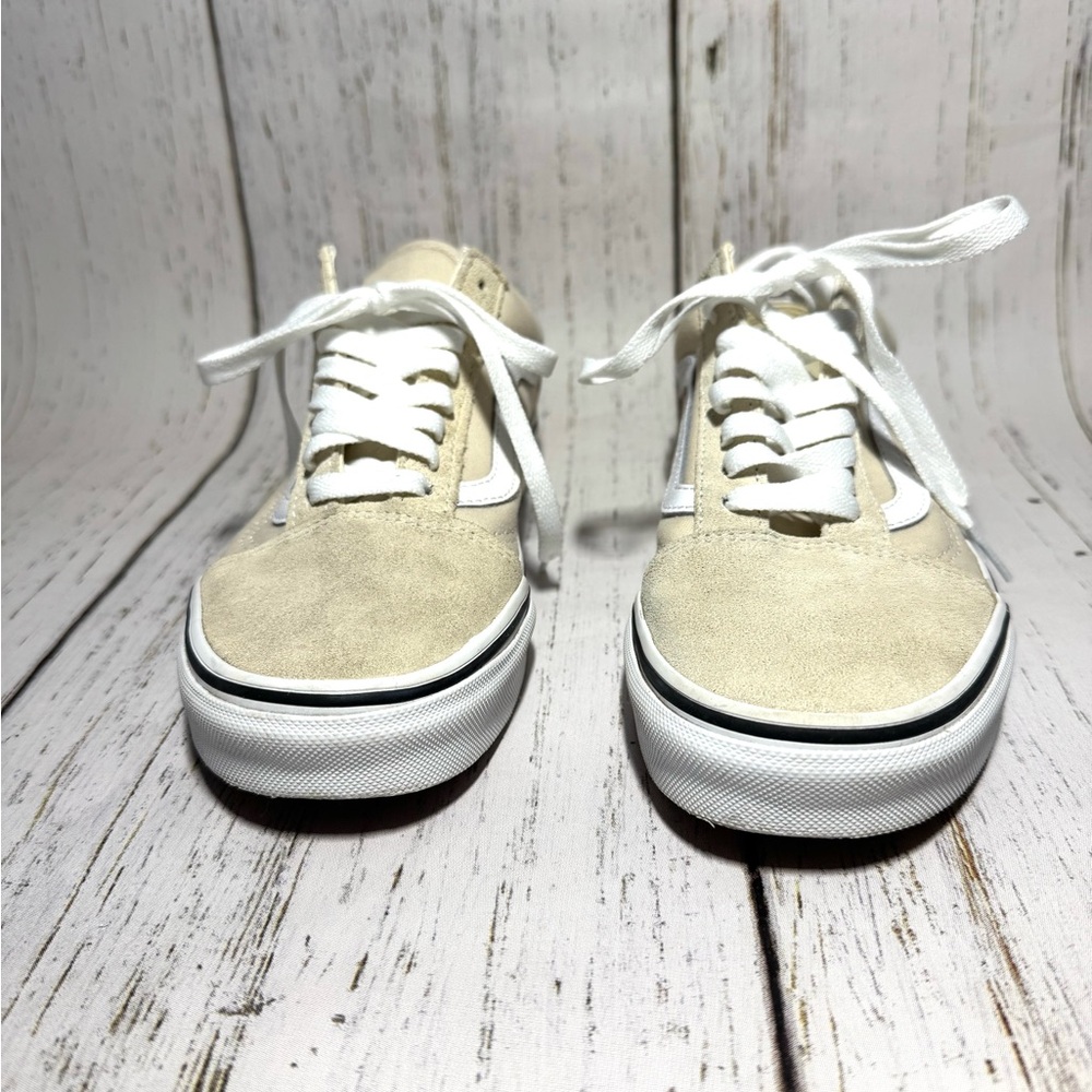 Vans Cream Suede Lace-Up Sneakers